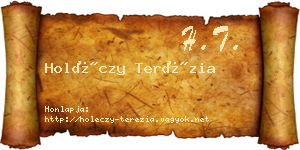 Holéczy Terézia névjegykártya